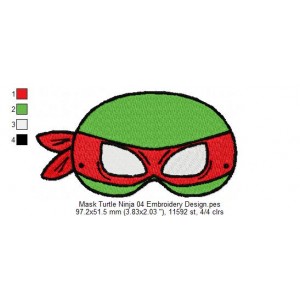 Mask Turtle Ninja 04 Embroidery Design